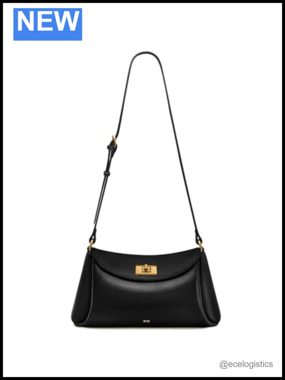 Vegan Leather Twist-Lock Crossbody Bag Fits iPhone 16 Pro Max